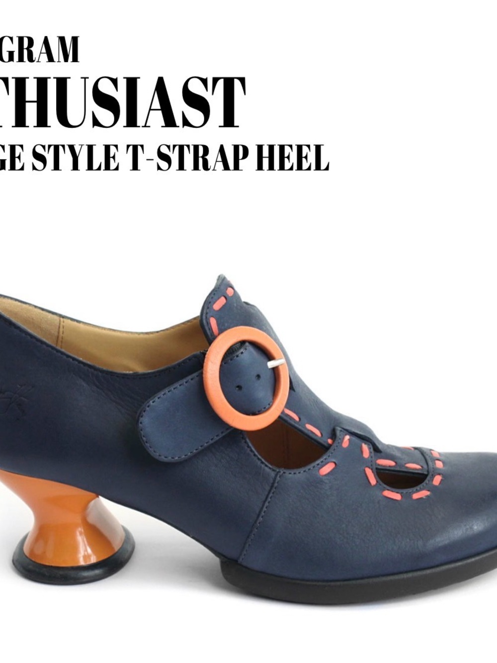 JOHN FLUEVOG ENNEAGRAM ENTHUSIAST VINTAGE STYLE T-STRAP HEEL Sz 9.5